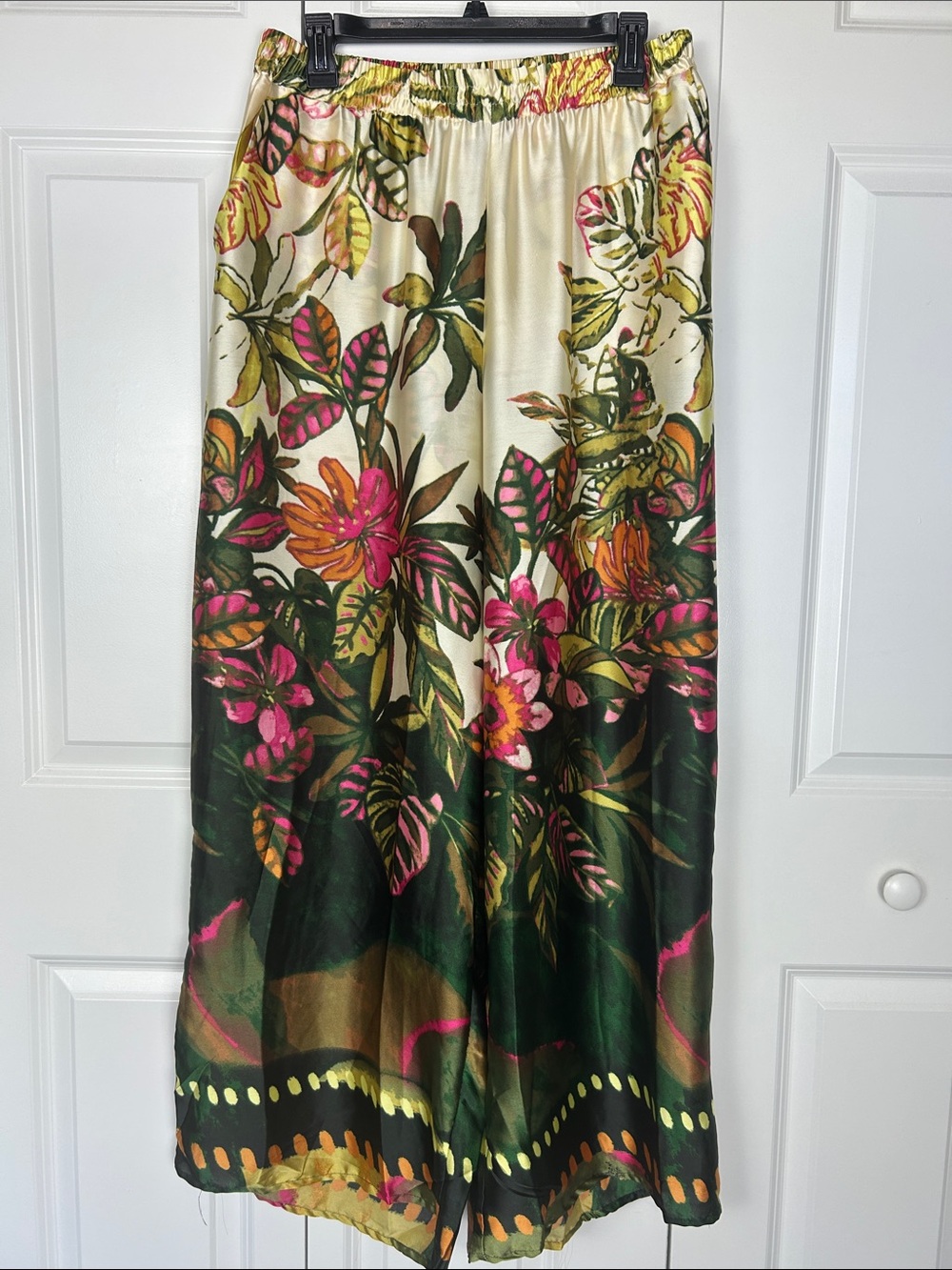 Live 4 Truth Floral Wide-Leg Pants in Cream, Green & Pink